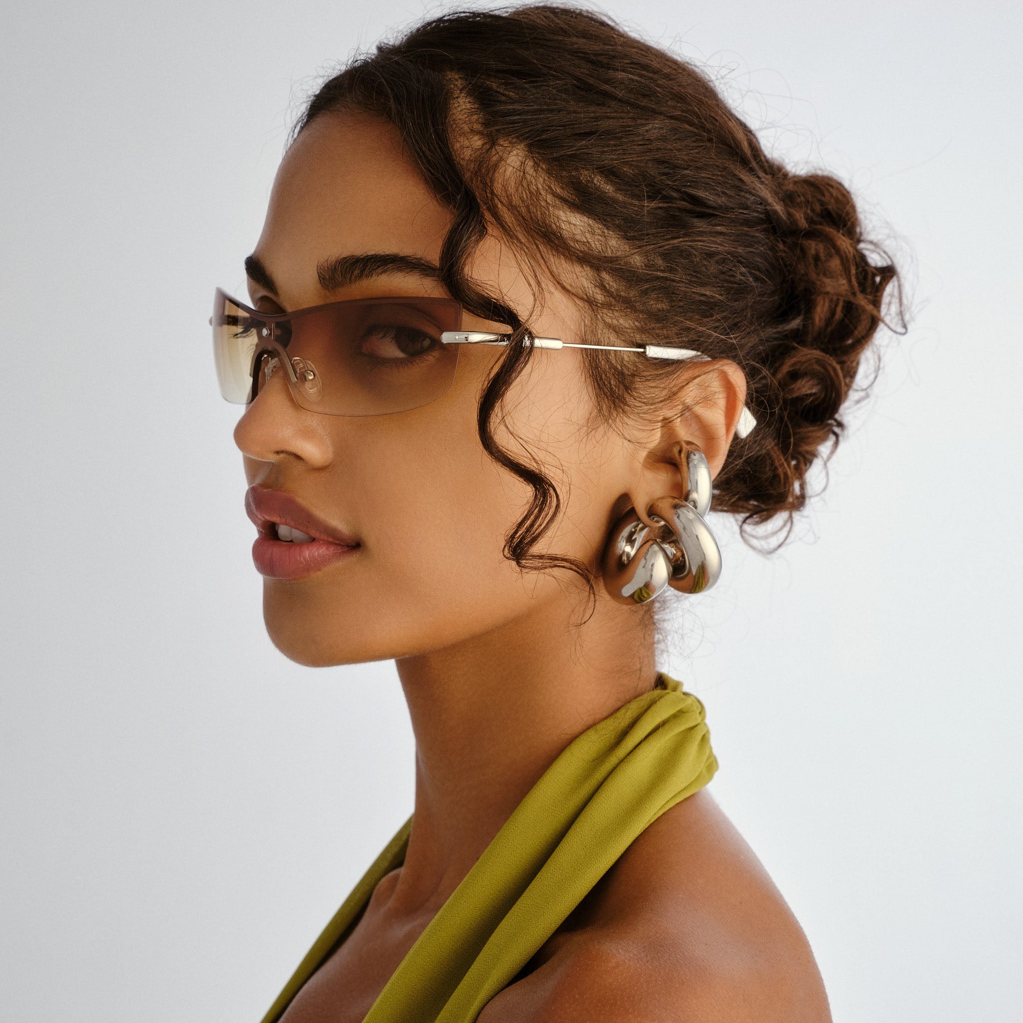 Le Specs Velvetine Silver Uni-Sex Wrap Sunglasses | Eyewear Index