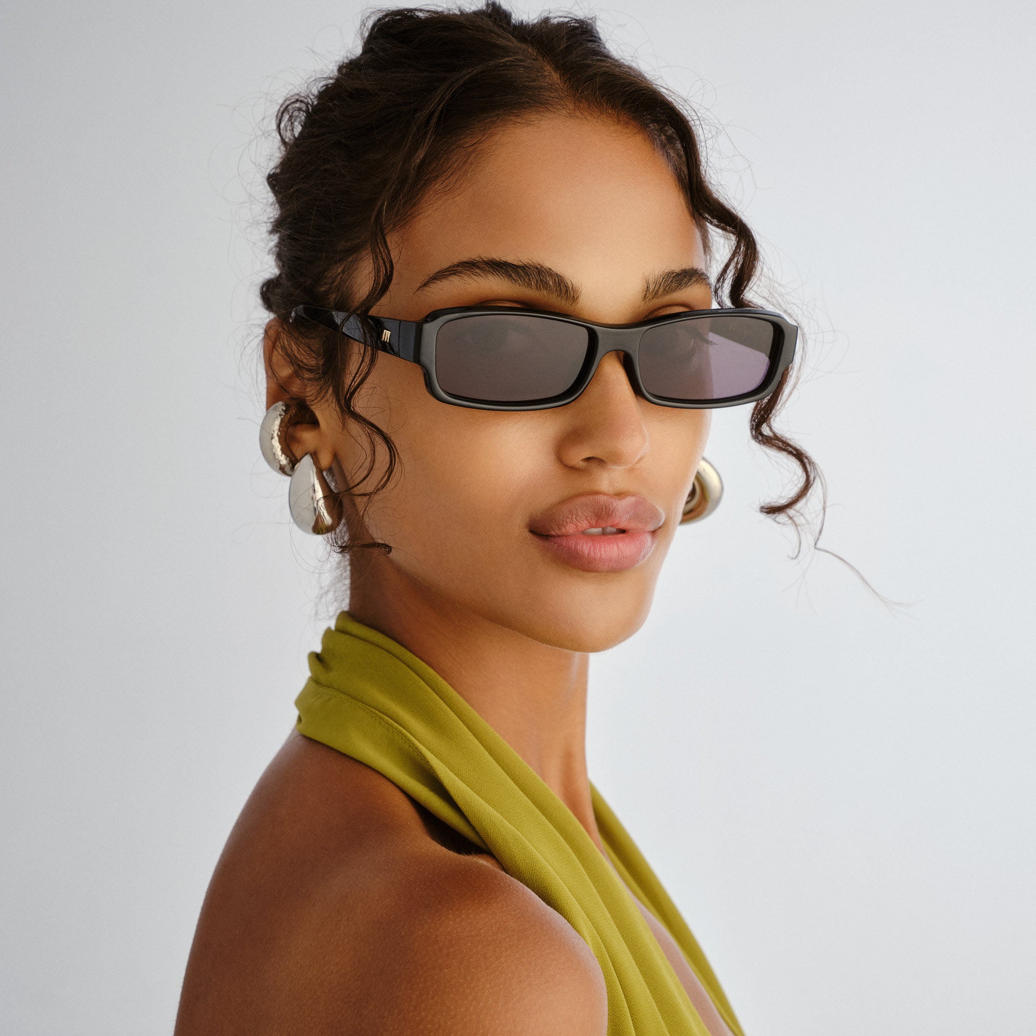 Le Specs Dial Tone Black Uni-Sex Rectangle Sunglasses | Eyewear Index