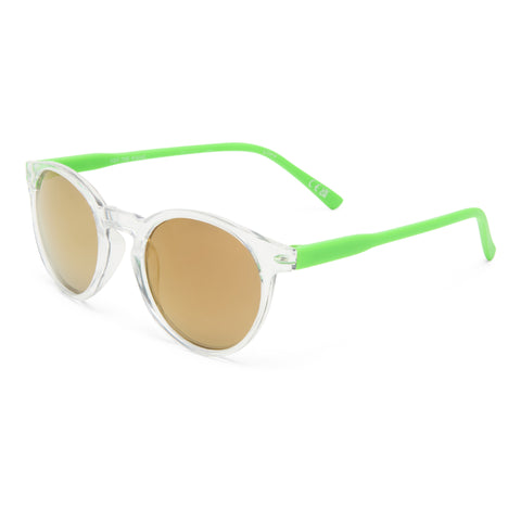 Solarized Kids Fine Round Clear Green Male Round Sunglasses | Eyewear Index