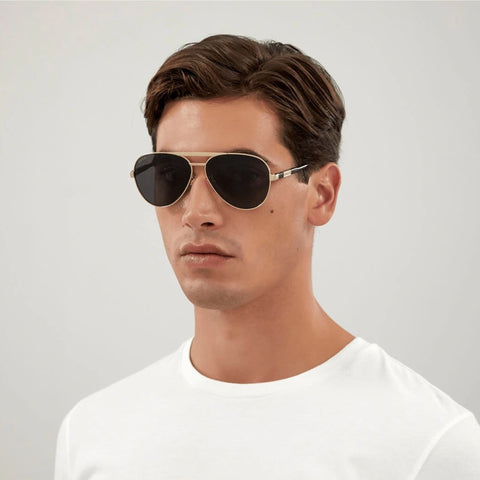 Gucci Gg1163s Gold Male Aviator Sunglasses | Eyewear Index