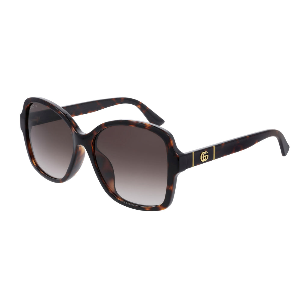 Gucci Gg0765sa Havana Female Rectangle Sunglasses | Eyewear Index