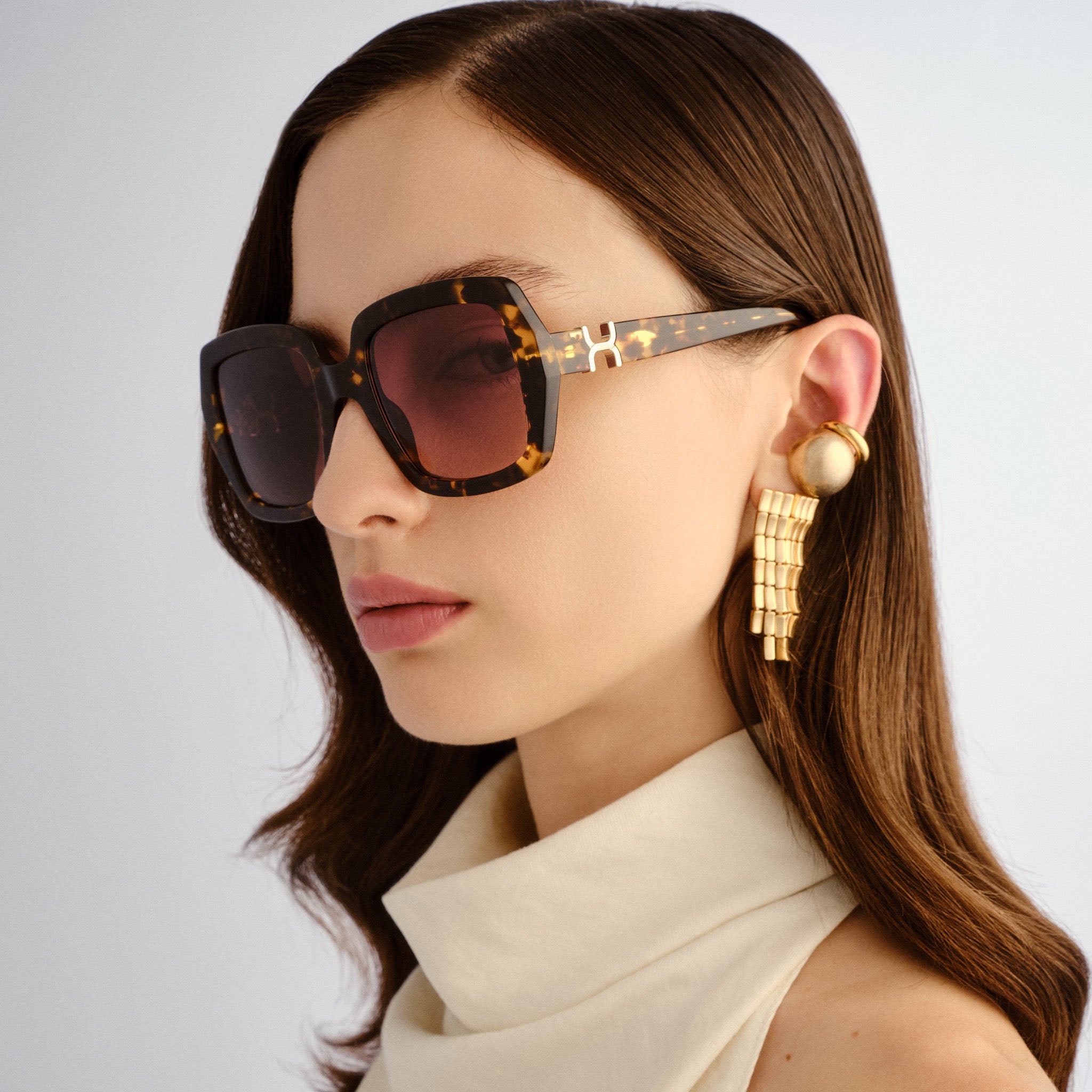 Chloe Ch0301s Havana Female Rectangle Sunglasses | Eyewear Index