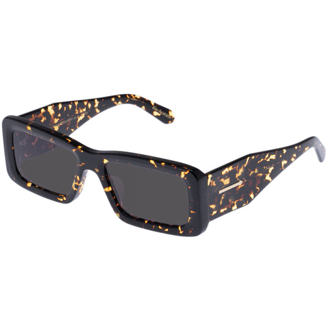 Karen Walker Axiom Cracked Tort Uni-Sex Rectangle Sunglasses | Eyewear Index