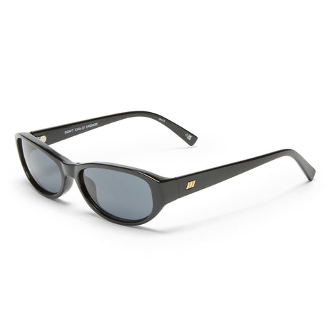 Le Specs Dont Cha Black Uni-Sex Oval Sunglasses | Eyewear Index