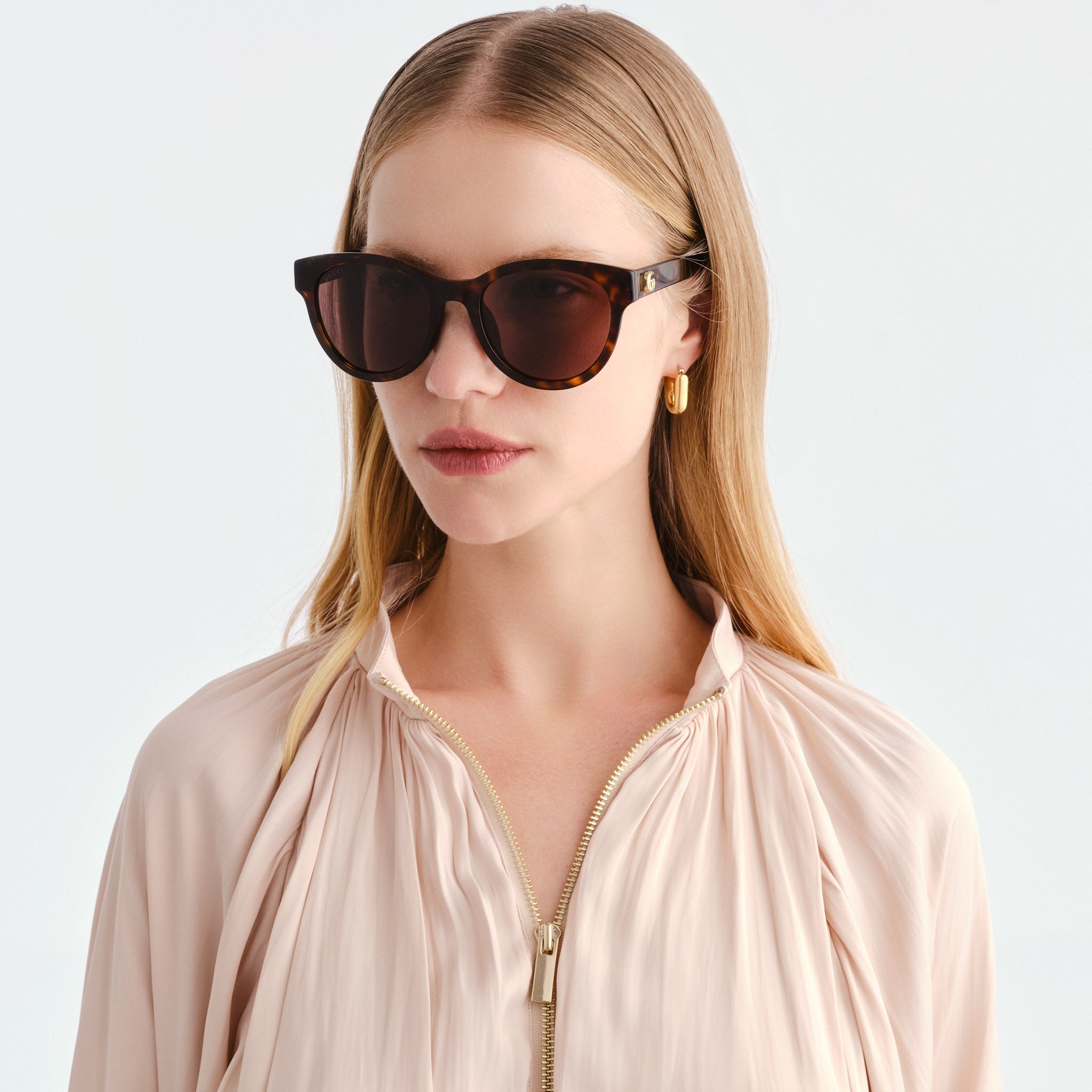 Gucci Gg2127sk Havana Female Round Sunglasses | Eyewear Index