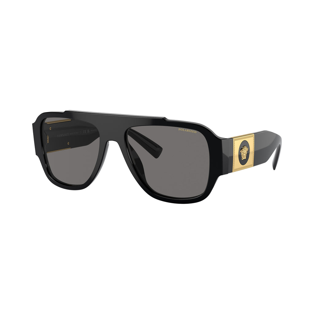 Versace 4436u Gb181 Black Male Aviator Sunglasses | Eyewear Index