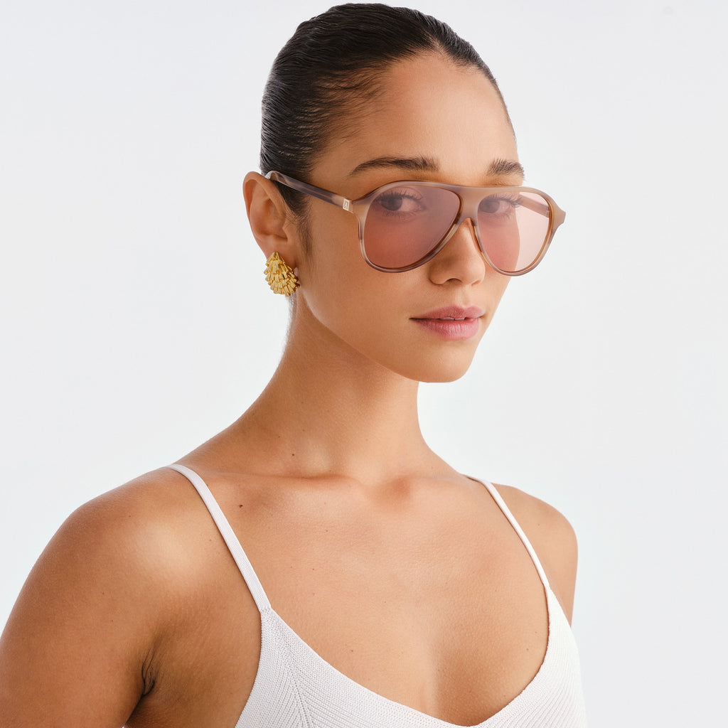 Luv Lou The Eve Smokey Haze Female Aviator Sunglasses | Eyewear Index