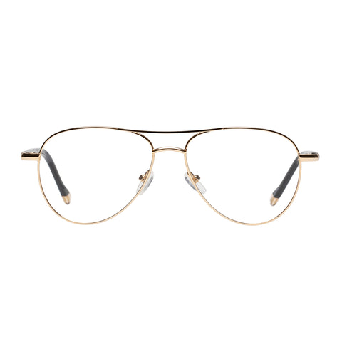 Le Specs House Party 56 Bright Gold Uni-Sex Aviator Optical Frames | Eyewear Index