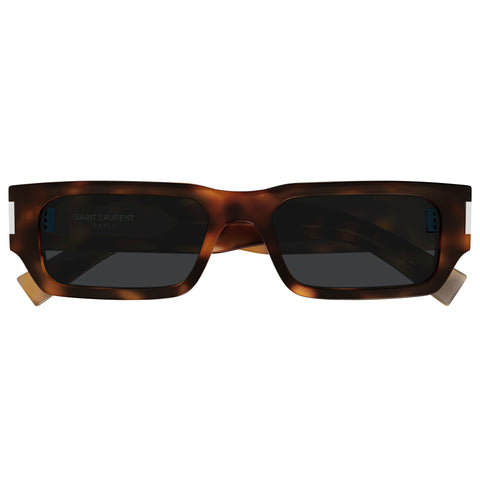 Saint Laurent Sl660f Havana Uni-Sex Rectangle Sunglasses | Eyewear Index