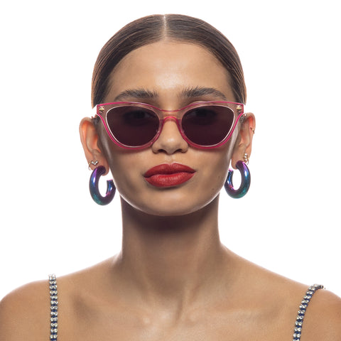 Camilla Festival Frolic Blush Fuchsia Halo Female Cat-Eye Sunglasses | Eyewear Index