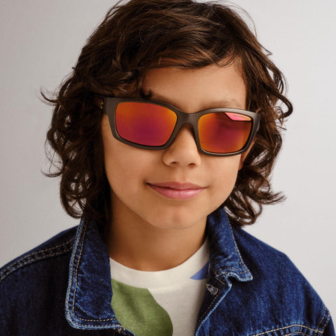 Cancer Council Seal Kids Grey Flames Male Wrap Sunglasses | Eyewear Index