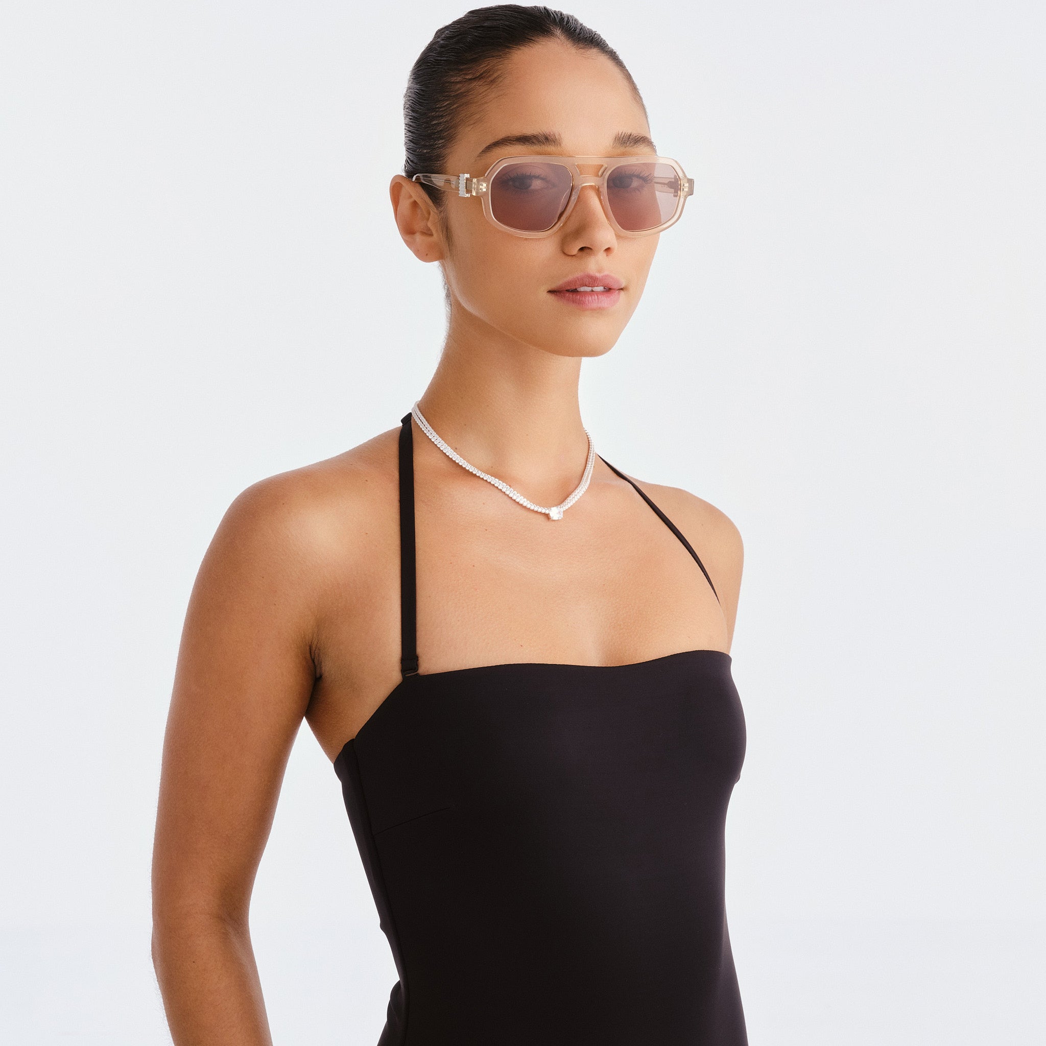 Luv Lou The Banks Luxe Peach Nude Female Aviator Sunglasses | Eyewear Index