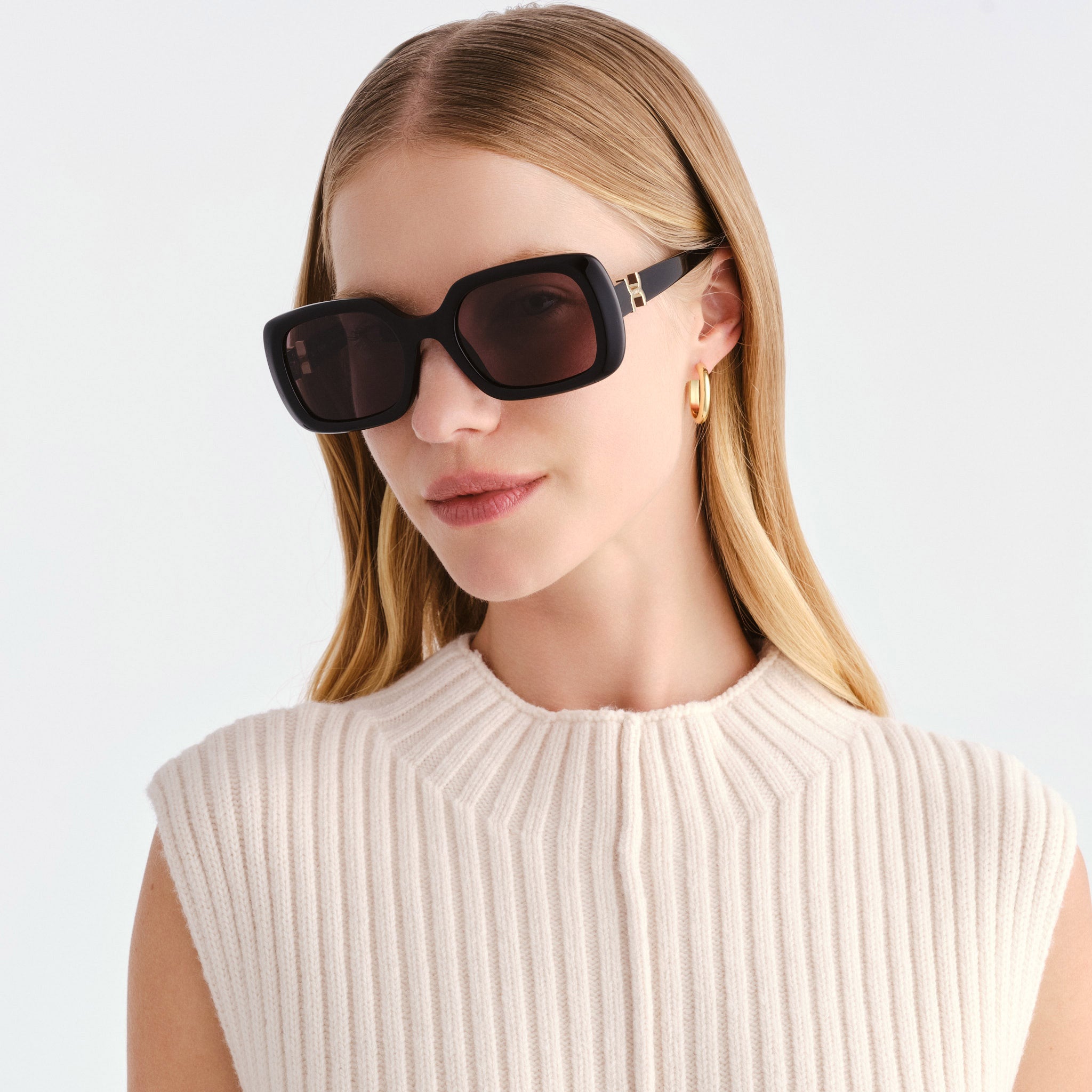 Chloe Ch0333s Black Female Rectangle Sunglasses | Eyewear Index