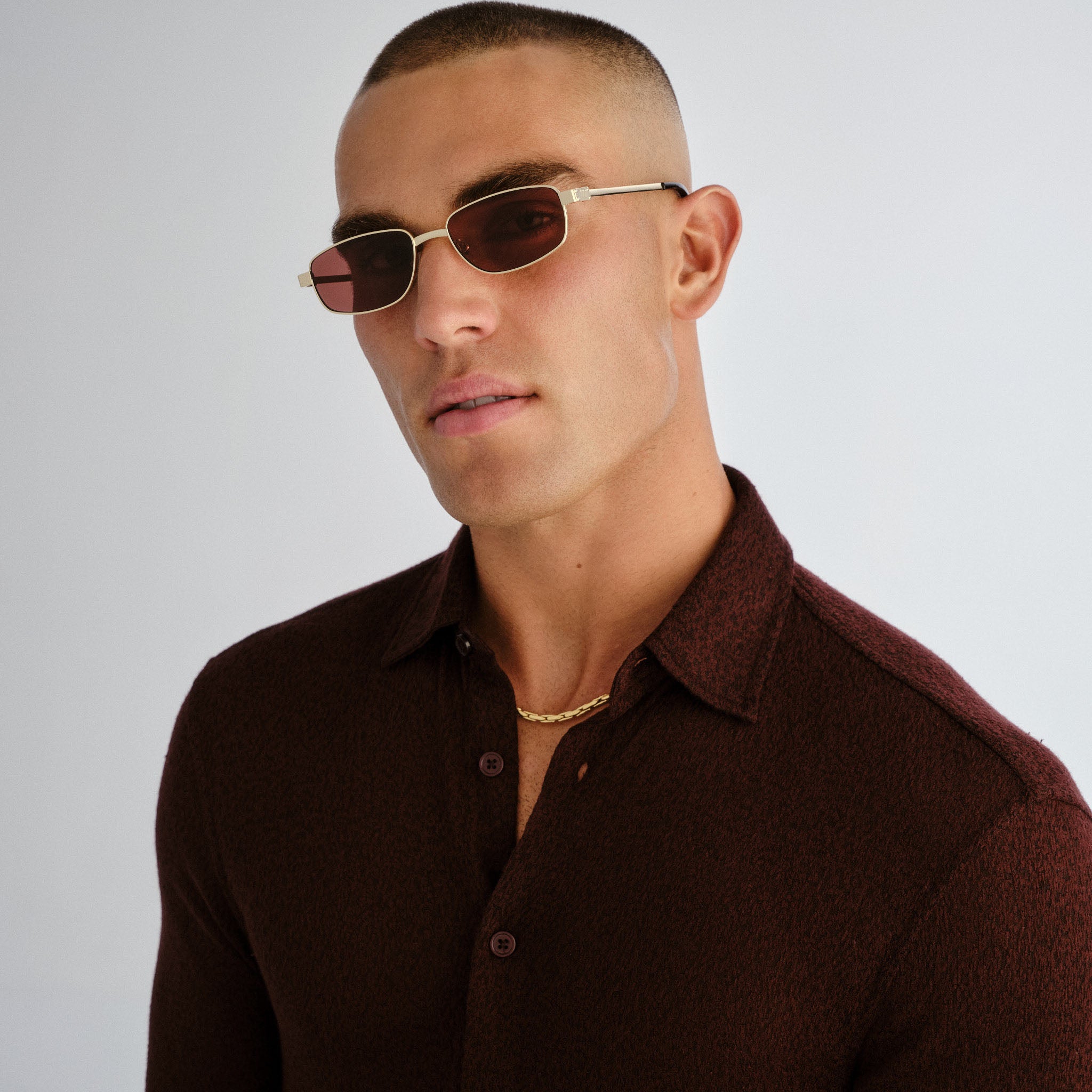 Le Specs Torrid Gold Uni-Sex Rectangle Sunglasses | Eyewear Index