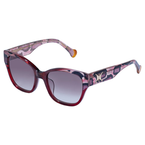 Camilla The Countess Pink Glitter Snake Female D-Frame Sunglasses | Eyewear Index