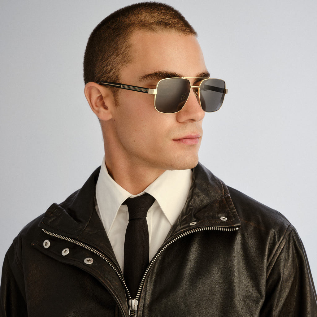 Gucci Gg0529s Gold Male Aviator Sunglasses | Eyewear Index