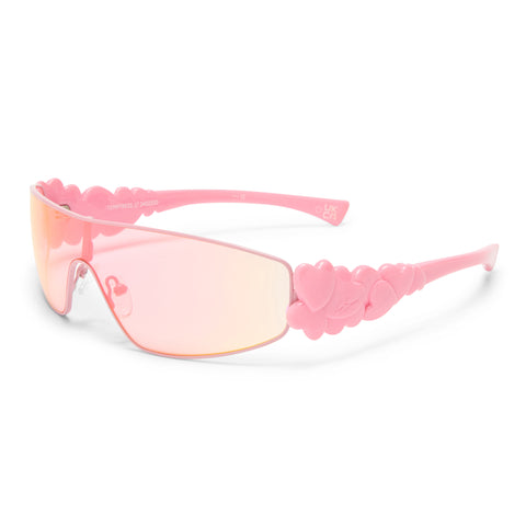 Le Specs Temptress Pink Uni-Sex Shield Sunglasses | Eyewear Index