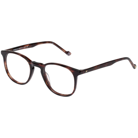 Le Specs Biogen 48 Teak Woodstripe Uni-Sex Round Optical Frames | Eyewear Index