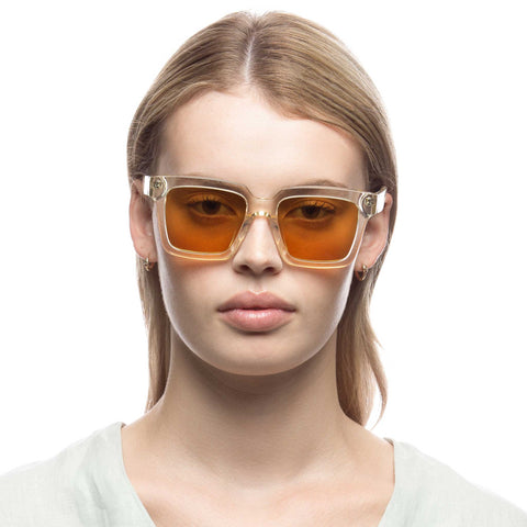 Oroton Oakes Sand Female Square Sunglasses | Eyewear Index