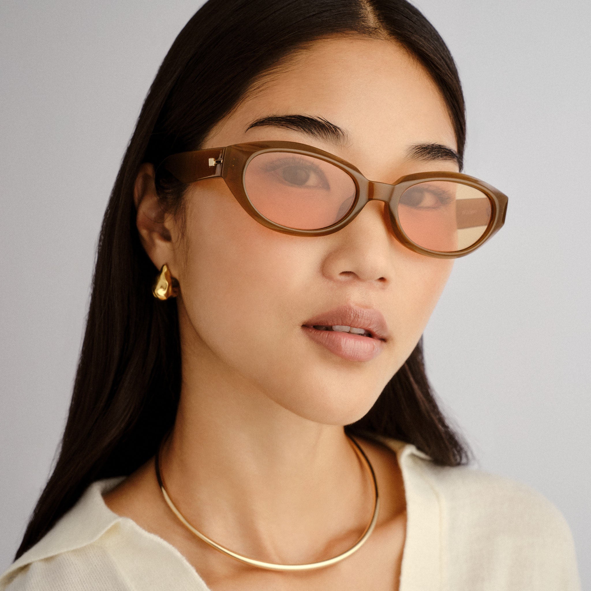 Le Specs Le Bijou Toffee Uni-Sex Oval Sunglasses | Eyewear Index