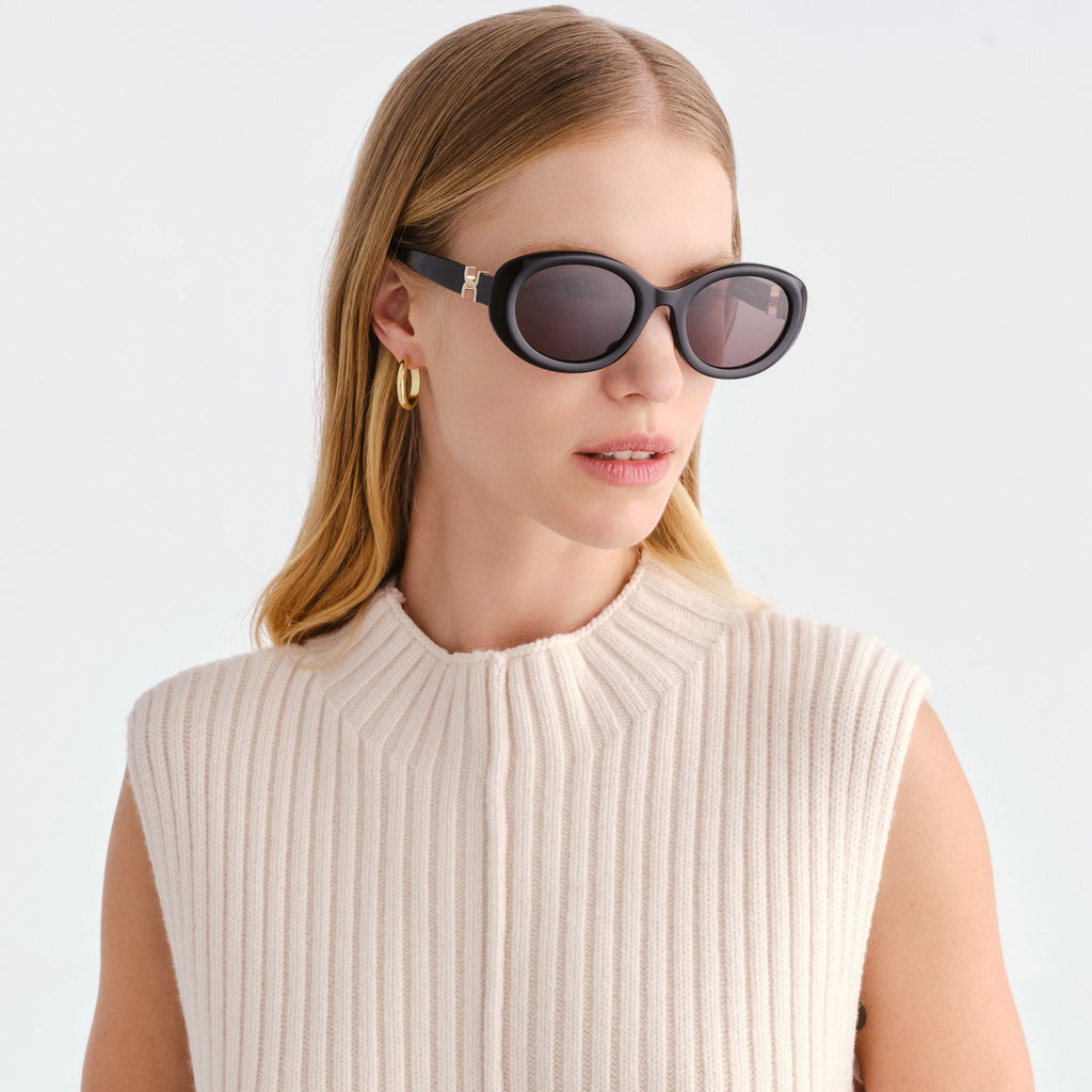 Chloe Ch0323sk Black Female Oval Sunglasses | Eyewear Index