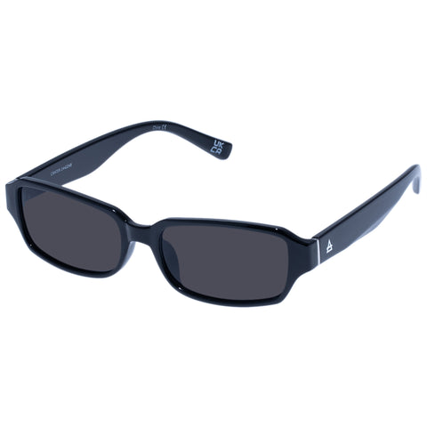 Aire Crater Black Silver Uni-Sex Rectangle Sunglasses | Eyewear Index