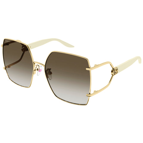 Gucci Gg1564sa Gold Female Rectangle Sunglasses | Eyewear Index