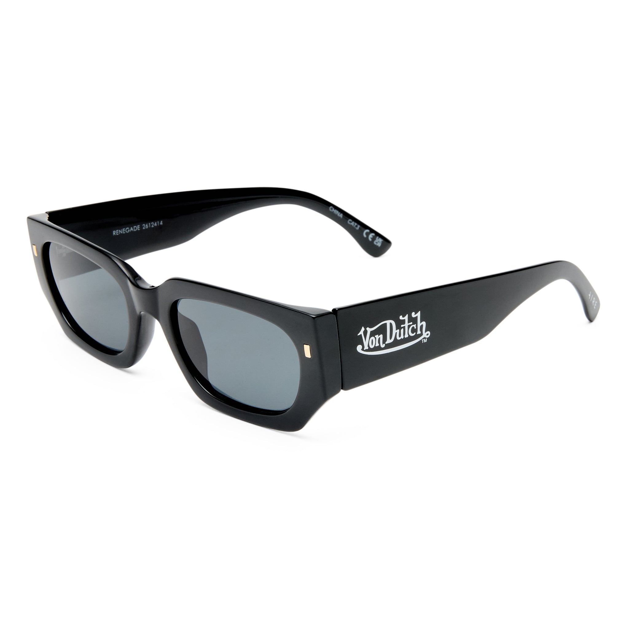 Aire Renegade Black Uni-Sex Rectangle Sunglasses | Eyewear Index