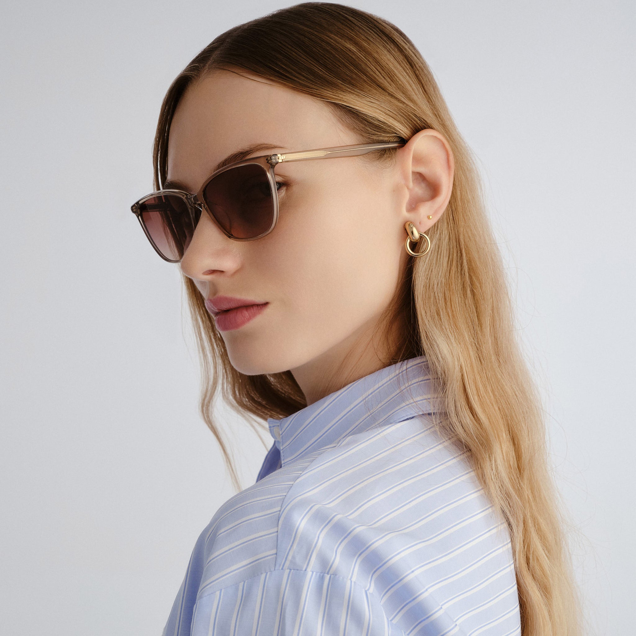 Le Specs Luminance 55 Bisque Female Cat-Eye Sunglasses | Eyewear Index