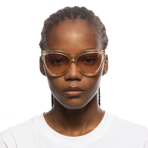 Le Specs Liar Lair Fawn Female Cat-Eye Sunglasses | Eyewear Index