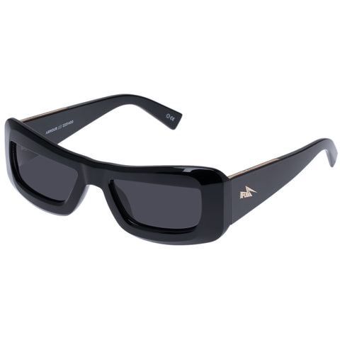 Le Specs Armour Black Uni-Sex Wrap Sunglasses | Eyewear Index