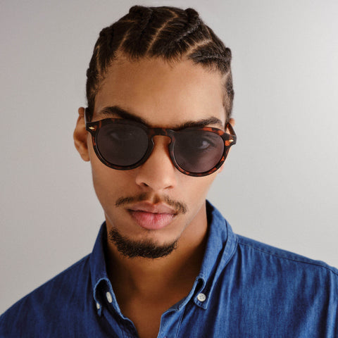 Solarized Vintage Round Matte Tort Uni-Sex Round Sunglasses | Eyewear Index