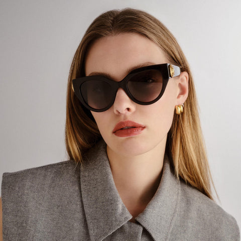 Gucci Gg1408s Havana Female Cat-Eye Sunglasses | Eyewear Index