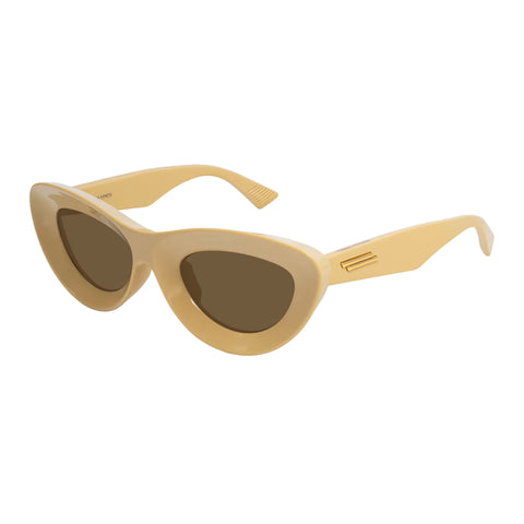 Bottega Veneta Bv1325s Yellow Female Cat-Eye Sunglasses | Eyewear Index