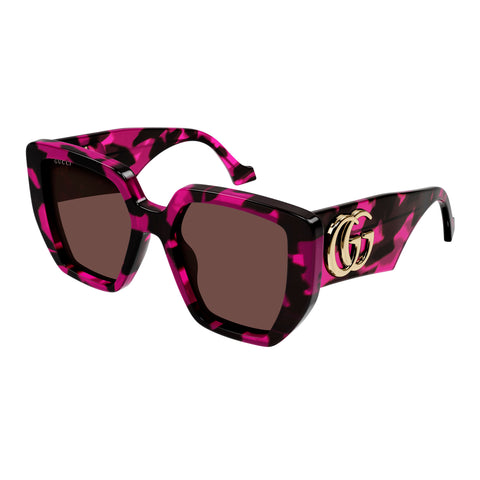 Gucci Gg0956s Havana Female Rectangle Sunglasses | Eyewear Index