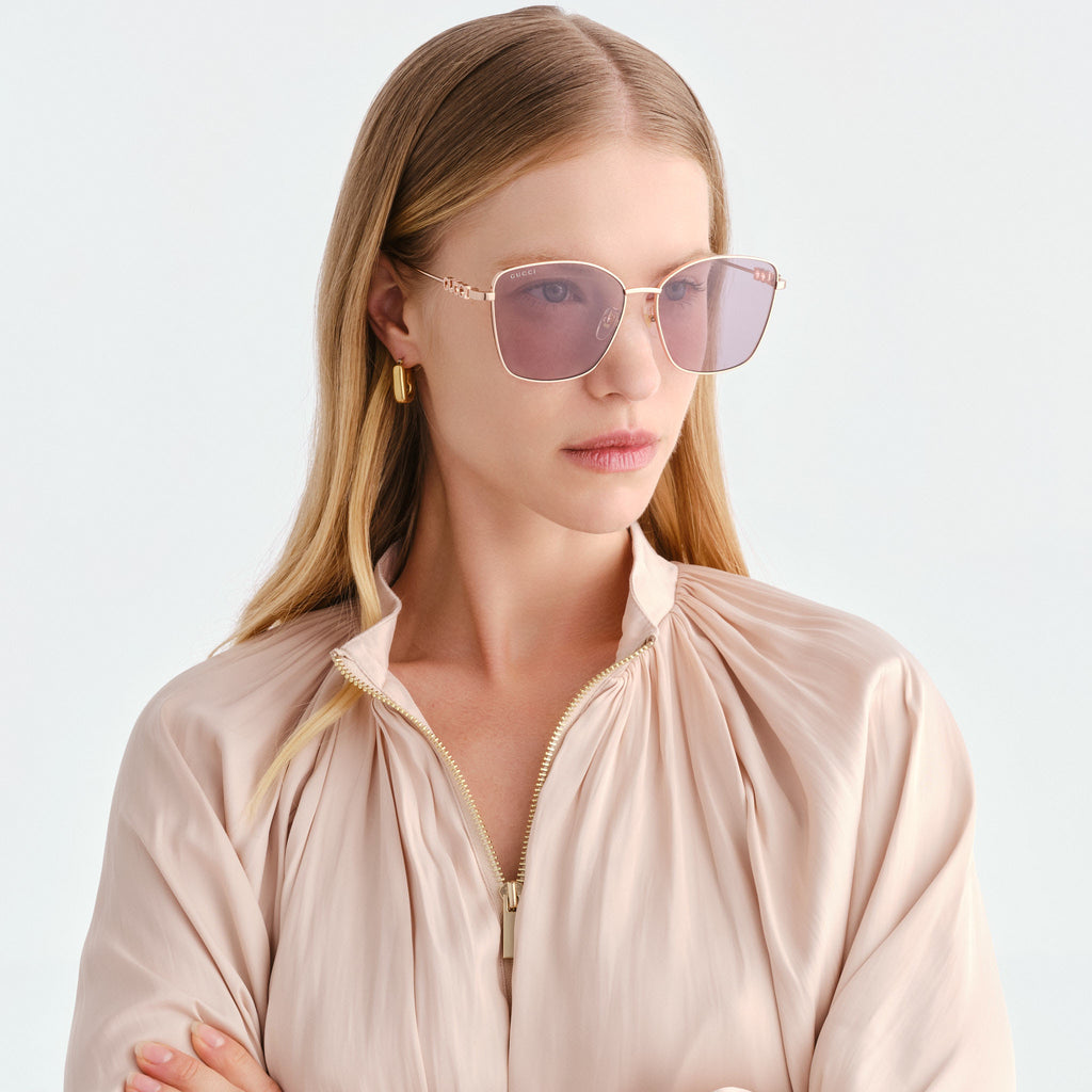 Gucci Gg1805sa Gold Female Butterfly Sunglasses | Eyewear Index