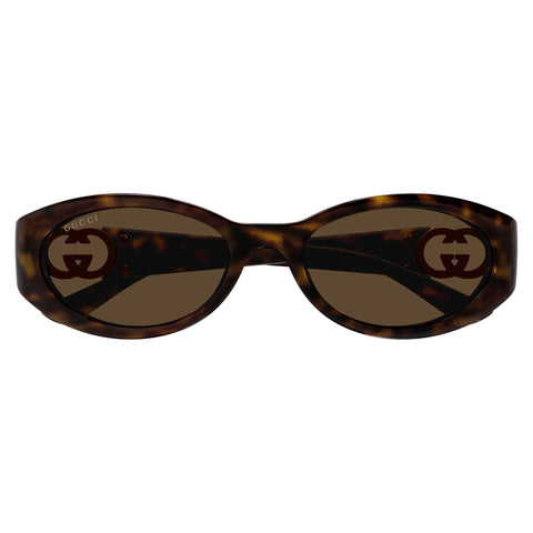 Gucci Gg1662sa Havana Female Round Sunglasses | Eyewear Index