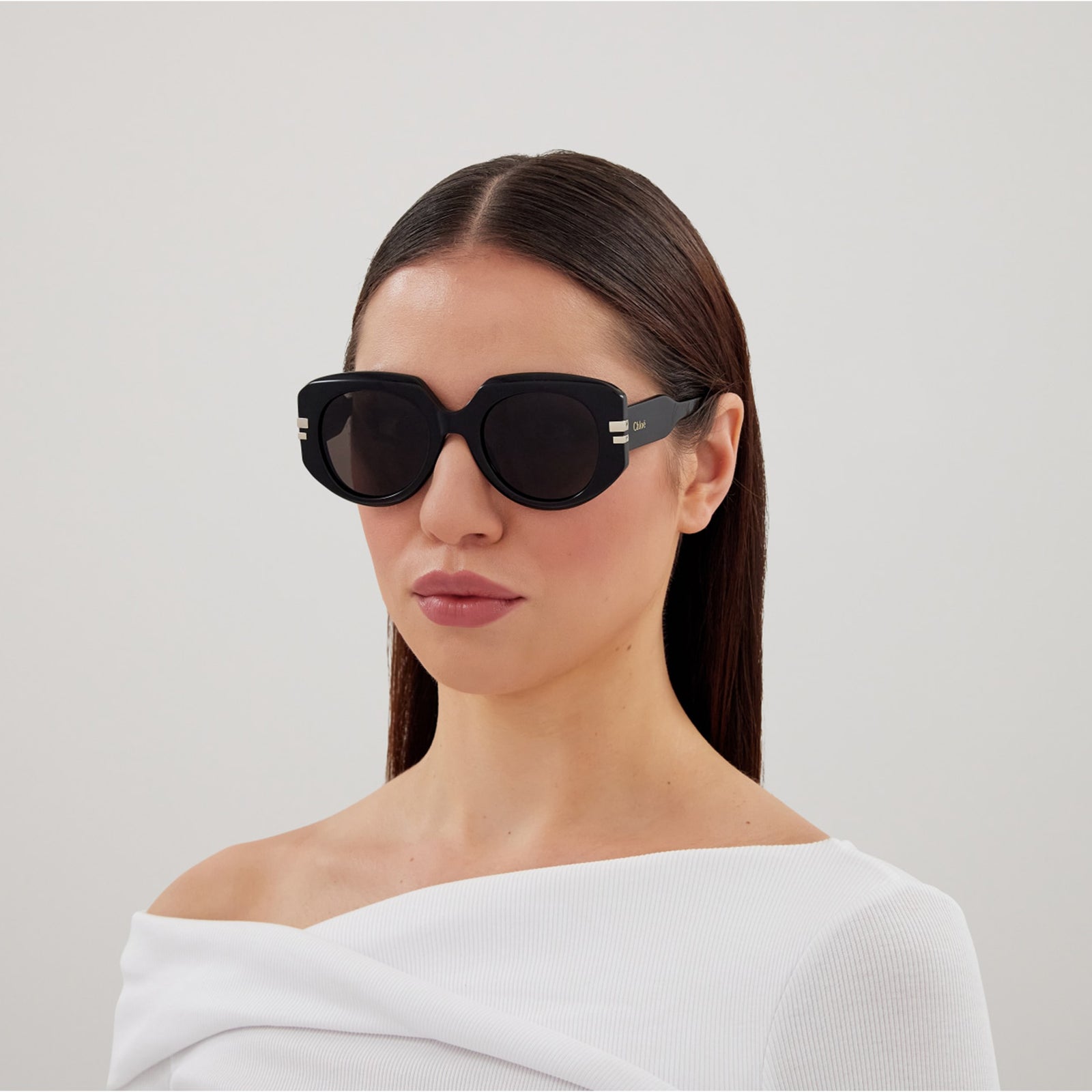 Chloe Ch0257s Black Female Rectangle Sunglasses | Eyewear Index