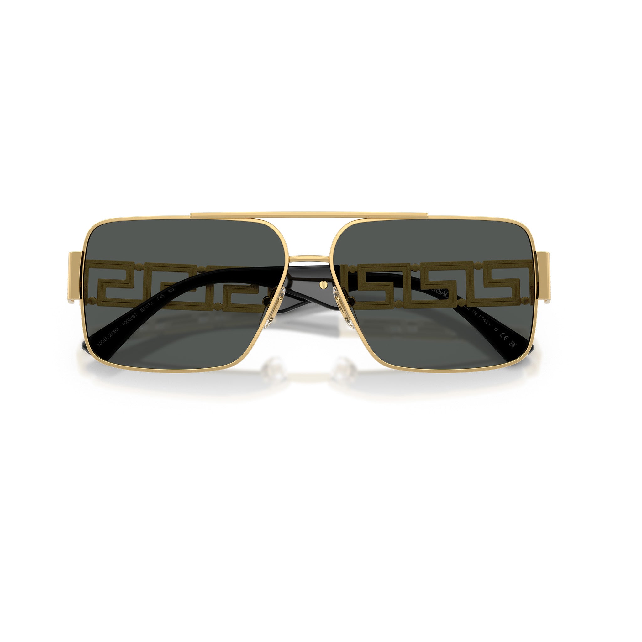 Versace 2290 100287 Gold Male Aviator Sunglasses | Eyewear Index