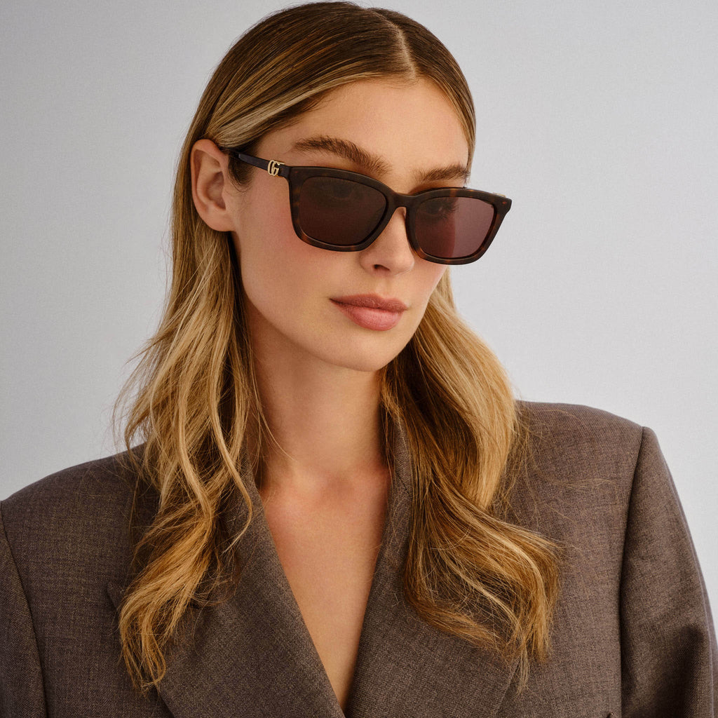 Gucci Gg1596sk Havana Female Rectangle Sunglasses | Eyewear Index Gucci Gg1596sk Havana Female Rectangle Sunglasses | Eyewear Index