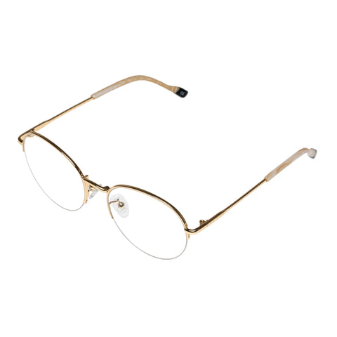 Le Specs Potion Alt Fit Bright Gold Uni-Sex Round Optical Frames | Eyewear Index