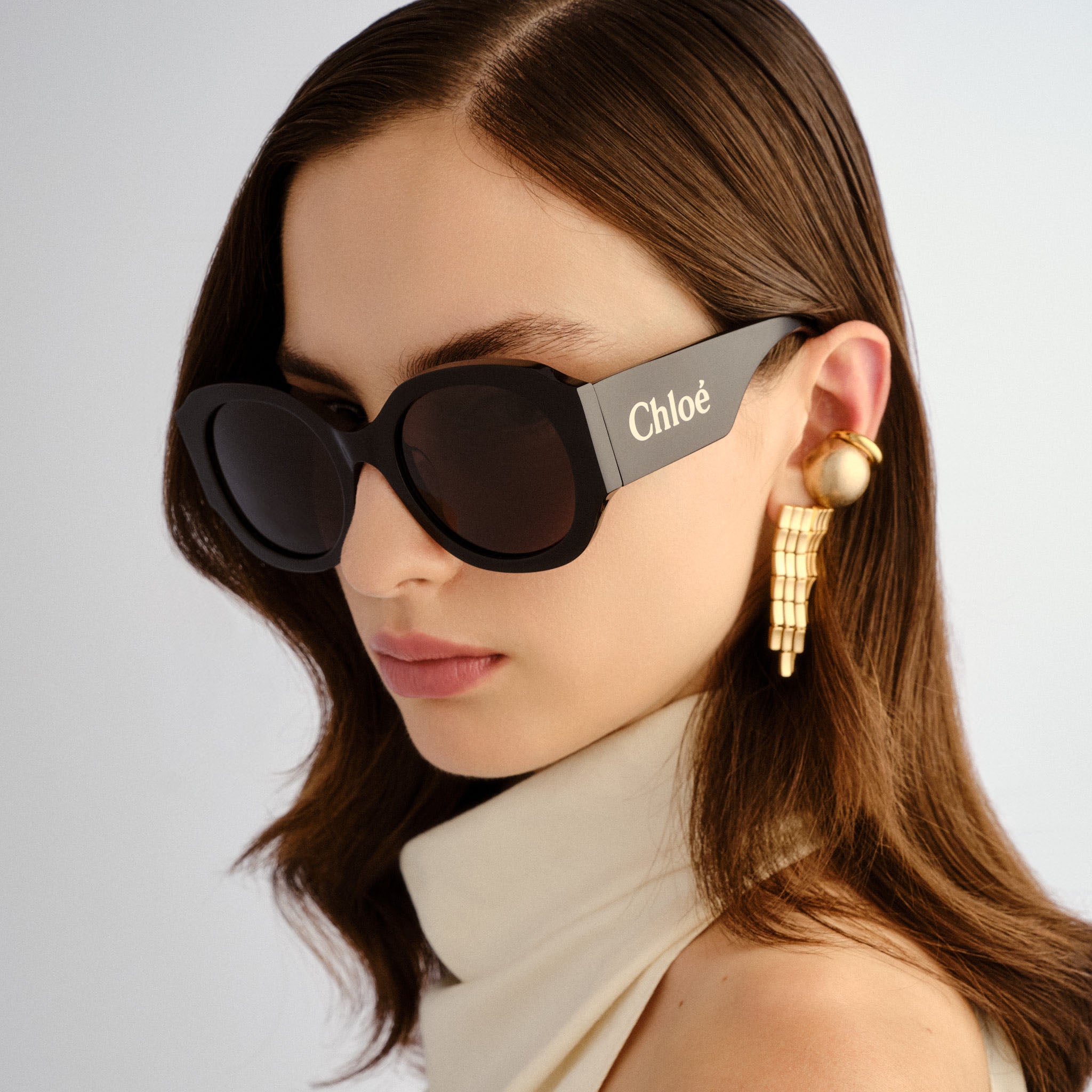 Chloe Ch0234sk Black Female Round Sunglasses | Eyewear Index