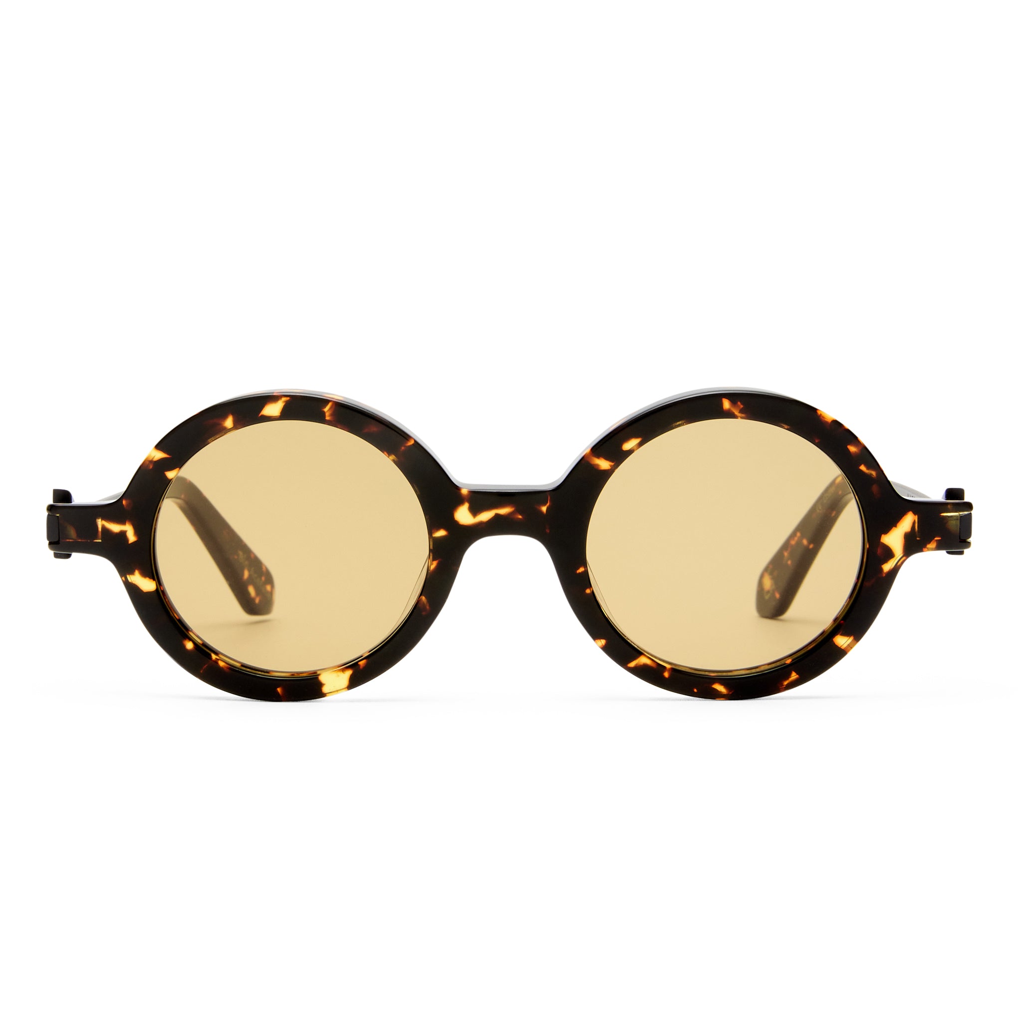 Karen Walker Thunder Cracked Tort Female Round Sunglasses | Eyewear Index