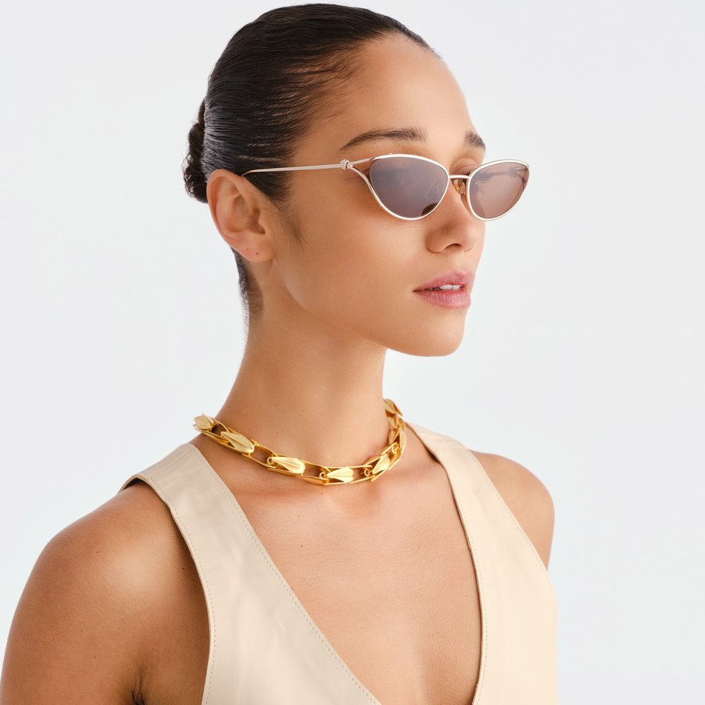 Bottega Veneta Bv1330s Gold Female Cat-Eye Sunglasses | Eyewear Index