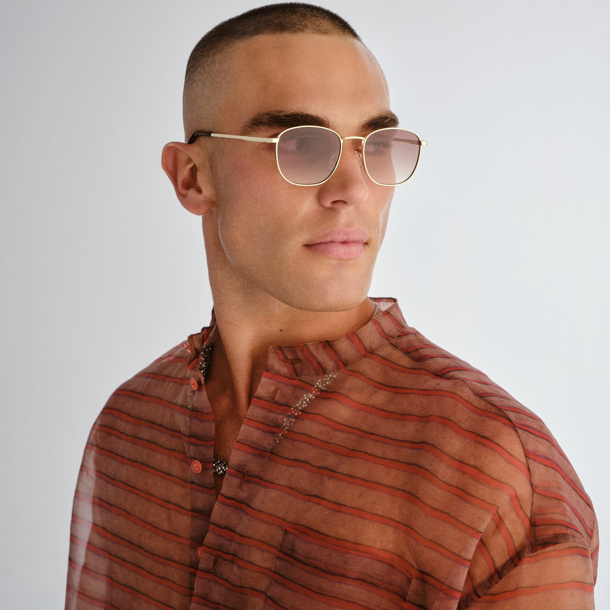 Le Specs Neptune Deux Gold Uni-Sex Square Sunglasses | Eyewear Index