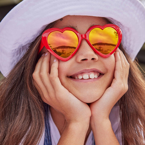 Cancer Council Lovebird Kids Red Female Novelty Sunglasses | Eyewear Index