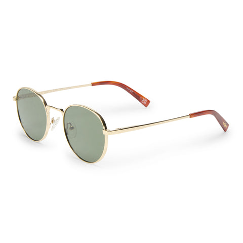 Le Specs Lost Legacy Gold Uni-Sex Round Sunglasses | Eyewear Index