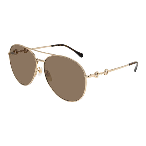 Gucci Gg1698s Gold Female Navigator Sunglasses | Eyewear Index