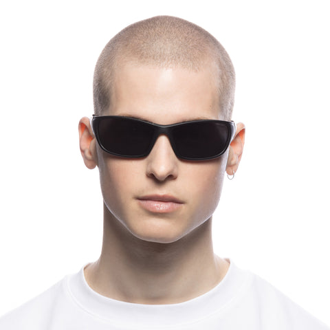 Solarized Narrow Wrap Matte Black Male Wrap Sunglasses | Eyewear Index