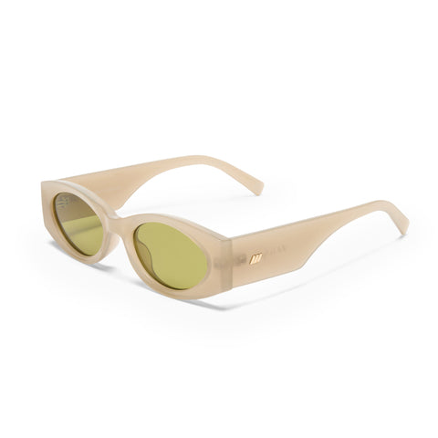 Le Specs Mermaiden Oatmeal Female Oval Sunglasses | Eyewear Index